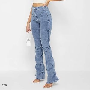 NWT🏷 Tacked Denim Blue Flared Jeans -
